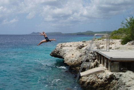 More fun after scuba diving in Bonaire.