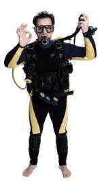 scuba diver with equipment scuba diver with equipment