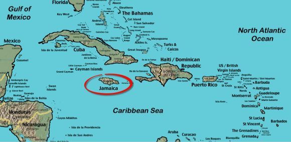 Map of Jamaica, West Indies; Plus World Maps of Jamaica And Parishes