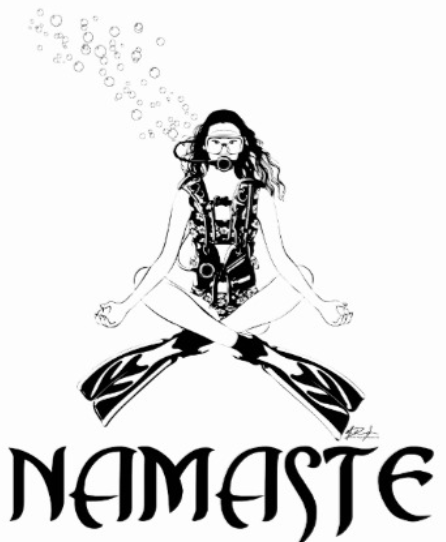 scuba and yoga namaste