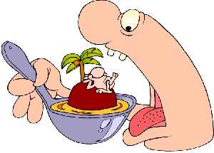 Man eating man sitting under a piece of palm tree clipar Man eating man sitting under a piece of palm tree clipar