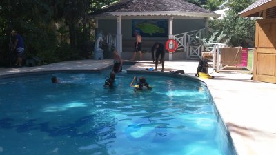 scuba diving pool, sandals grand riviera