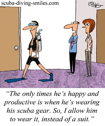 Scuba diving cartoon; scuba humor
