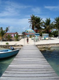 Coming off the ferry to Caye Caulker Coming off the ferry to Caye Caulker