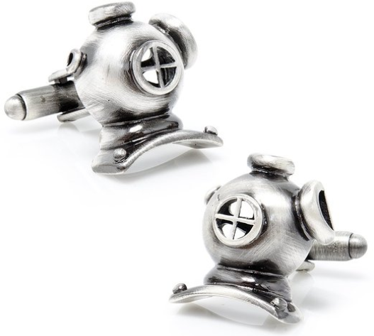 Scuba diving helmet cuff links