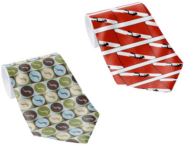 scuba diving themes neck ties