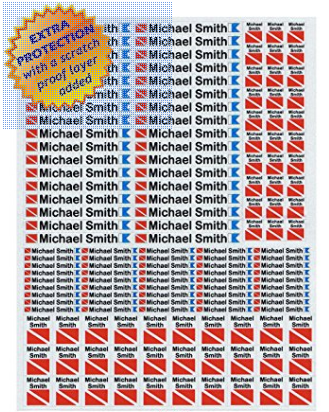 waterproof labels for scuba gear