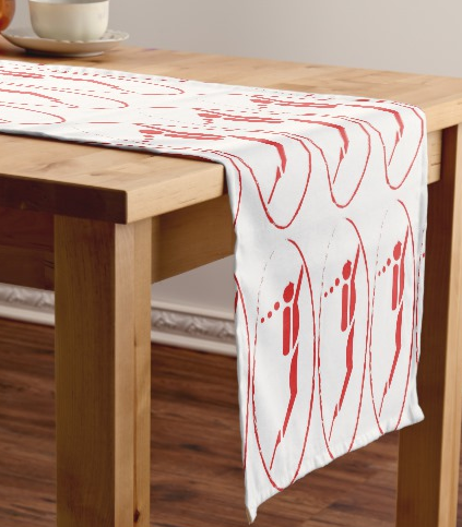 Table runner with scuba diver