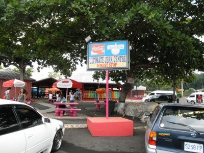 Rest stop on bus ride from Montego Bay to Ocho Rios, Jamaica