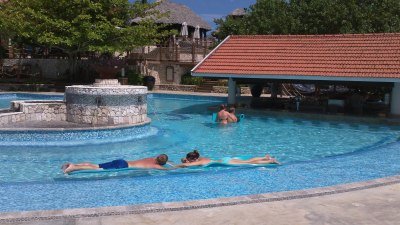 Beach club swim-up bar, Sandals Grande Riviera, Jamaica 